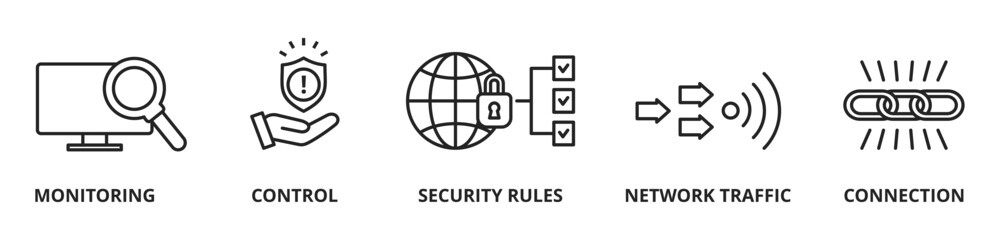 firewall computing security concept - In computing, a firewall is a network security system that monitors and controls incoming and outgoing network traffic based on predetermined security rules