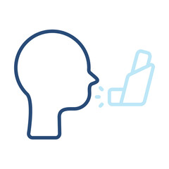 Asthma Icon Color Outline Style. Vector Illustration Design