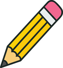 Pencil Icon Flat Design Vector Illustration Isolated on White. Simple Pencil Symbol Vector Graphic