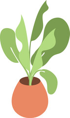 Vibrant Houseplant in Orange Pot A Touch of Nature for Home Decor