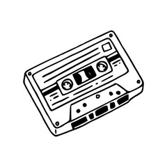 classic 80s music cassette isolated design