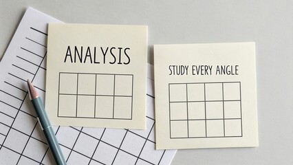 Analysis Station with Sticky Notes for Study and Organizational Purposes on a Desk Surface