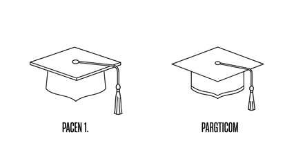 Comparison of graduation caps symbolizing education progress