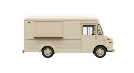 Food truck isolated on transparent background, a blank canvas for culinary dreams