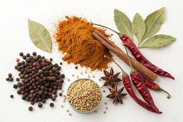 Five-spice ingredient on white background