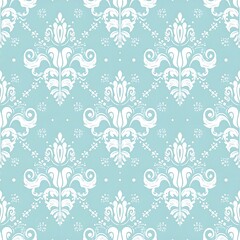 Elegant floral damask pattern with classic design elements