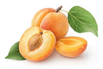 Fresh Apricot on white background