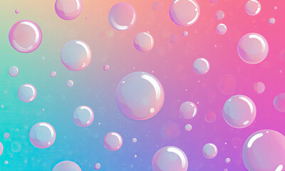 Iridescent Bubbles Floating on a Pastel Gradient Background