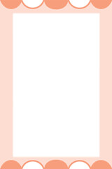 Border frame template with copy space in pastel pink and orange colors