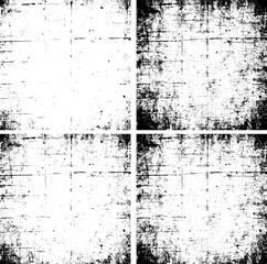 Grunge texture vintage bundle. Grunge worn edges and cracked paint