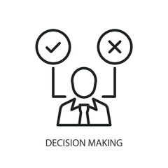 Decision making thin line vector icons.