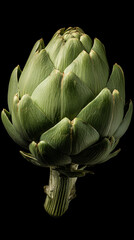 Obraz premium Fresh green artichoke on dark background for cooking ideas