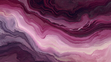 Mystical Purple Fluid Art with Golden Swirls