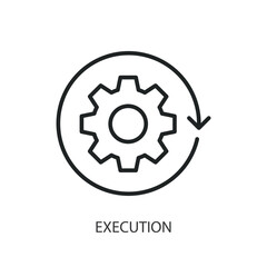 Execution thin line vector icons.