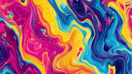 Psychedelic Neon Swirl: Vibrant Pink and Green Liquid Marble Texture