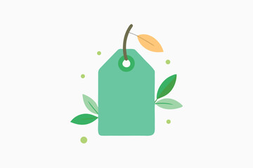 Ecofriendly product tag adorned with leaves and botanical elements design