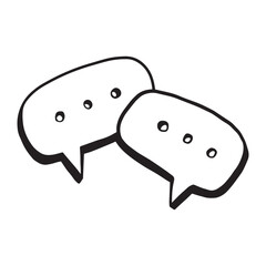 doodle buble chat hand drawing style. isolated background vector design