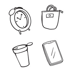 doodle daily object hand drawing style. isolated background vector design