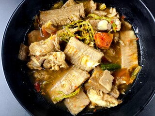 Jackfruits curry in bowl, Thai Traditional food.