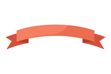 Elegant coral ribbon banner floating against a clean white background image