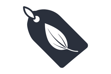 Eco friendly price tag with leaf representing organic products concept