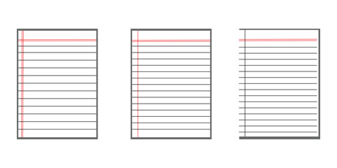 Crumpled Spiral Notebook Paper Templates Set – Graph, Ruled & Blank Vector