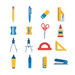 Collection of School and Office Supplies for Education and Work.