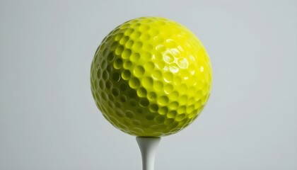 Close-Up of Golf Ball on Tee Against White Background