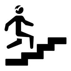 Man Running Up Stairs Icon