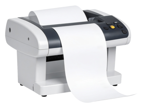 receipt check paper cashier machine isolated on white background