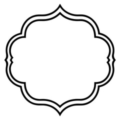 Illustration of a double lined decorative frame with curved edges and points