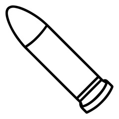 Illustration of a bullet with a white body and black outline on white background