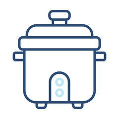 Rice Cooker Icon Color Outline Style. Vector Illustration Design
