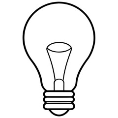 Illustration of a lightbulb with a classic shape and filament design shown