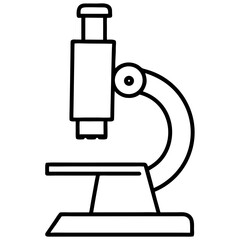 Illustration of a simple microscope outline with a clear and basic design