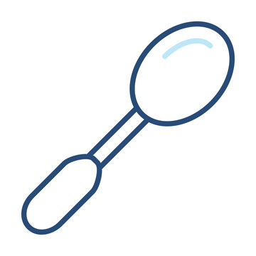 Spoon Icon Color Outline Style. Vector Illustration Design