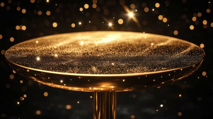 Golden bowl, cosmic design, abstract art, elegant lighting