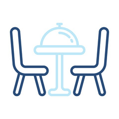 Dinning Table Icon Color Outline Style. Vector Illustration Design