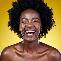 Happy woman laughing