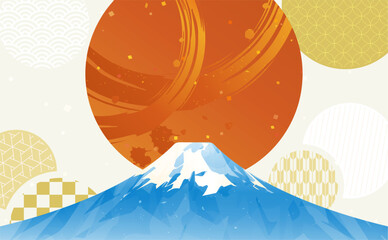 富士山の和風デザイン背景