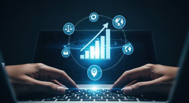 Growth Hacking: Data-Driven Business Strategy on Laptop