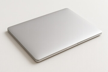 Closed Silver Laptop on White Desk