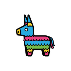 Colorful donkey pinata ready for a fun party celebration with friends.