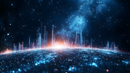 A professional financial work background with space for additional elements.