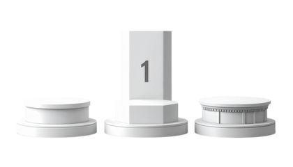 Award ceremony winners podium isolated on transparent background