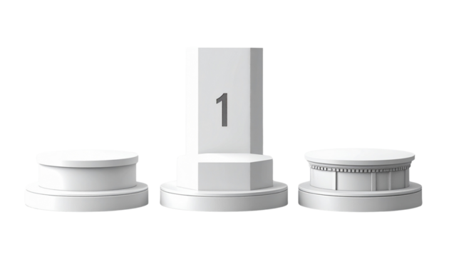 Award ceremony winners podium isolated on transparent background