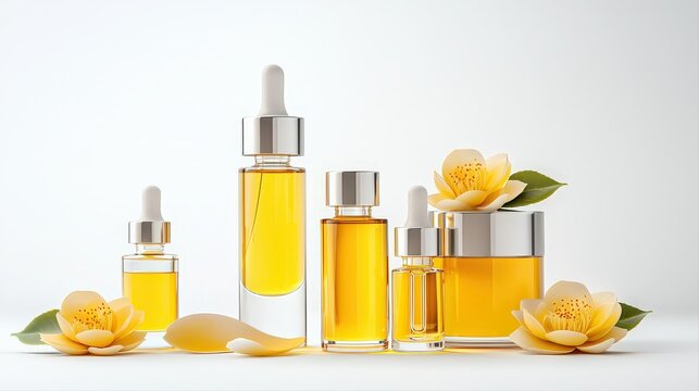 Luxury minimalist concept of ceramide oil from camell