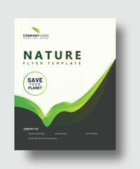 Modern Nature Flyer Template – Eco Friendly Green Leaf Poster Design
