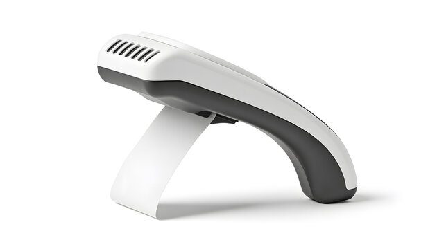 a close-up shot of a sleek, modern electronic handheld device, resting on its stand