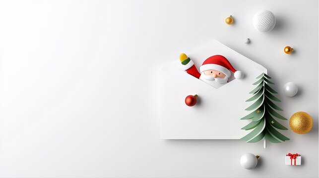 A cute and elegant Christmas envelope stamped with Sa - Powered by Adobe